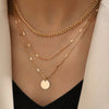Layered Crystal Heart & Star Pendant Necklace