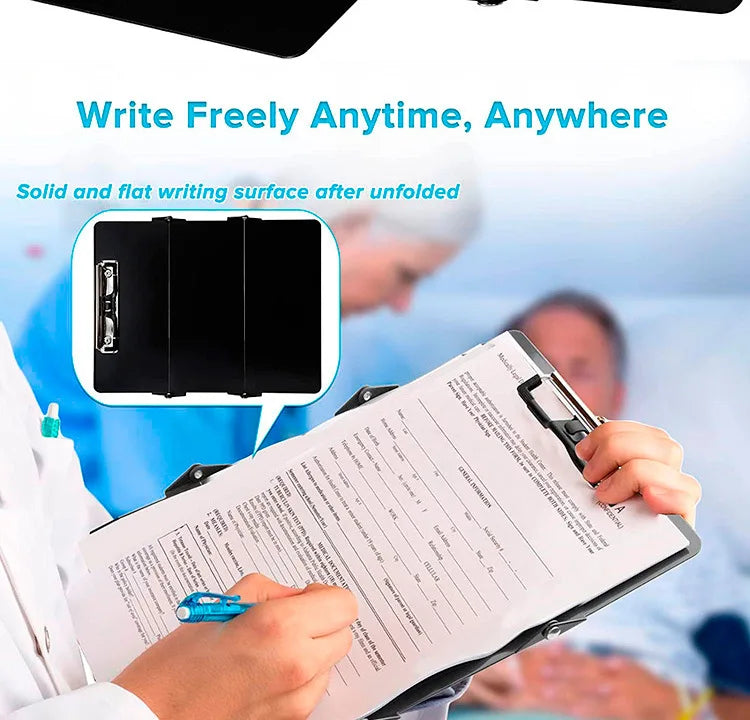 Foldable Aluminum Alloy Clipboard with Storage