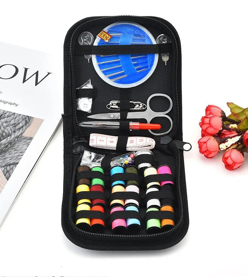 Compact Travel Sewing Kit with Zippered Organizer