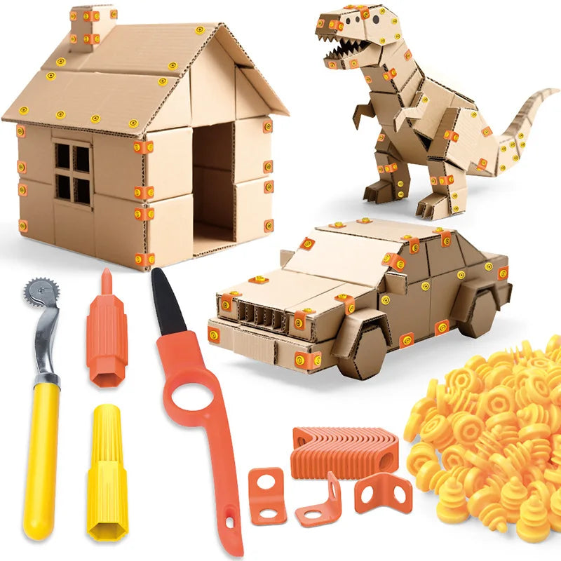 Kids Construction Tool Set with Cardboard Cutter and Toolbox