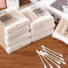Transparent Cotton Swab & Toiletry Storage Box with Bamboo Lid