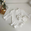 Cotton Romper Set with Bow Headband for Baby Girls