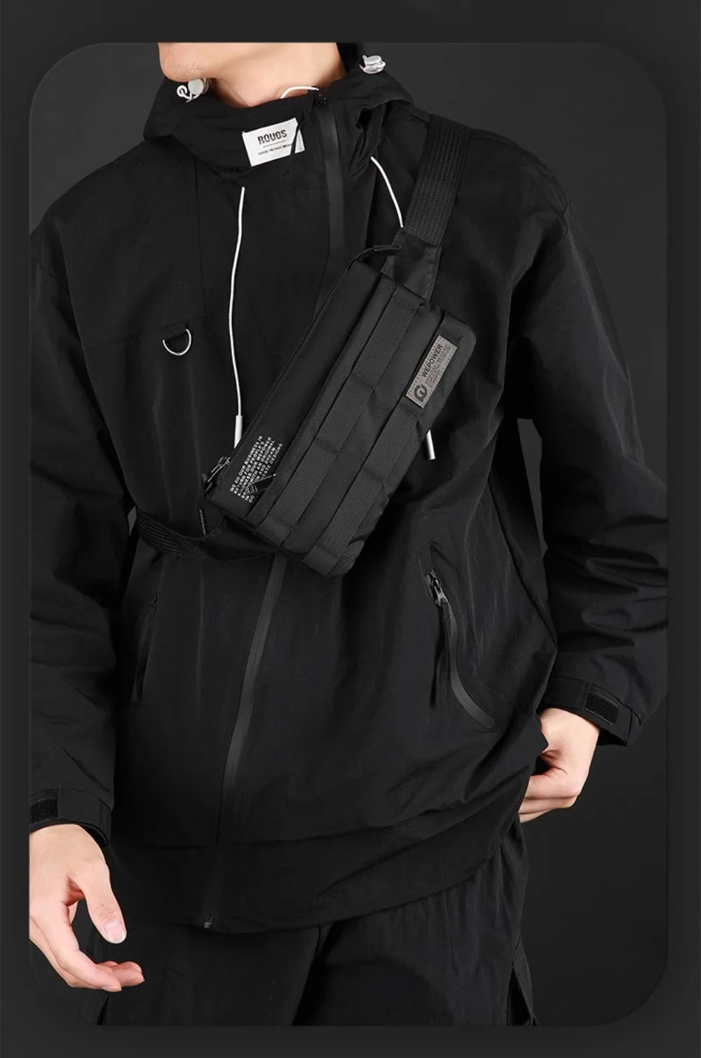 Vintage Style Crossbody Chest Bag for Men – Compact Nylon Shoulder Pack