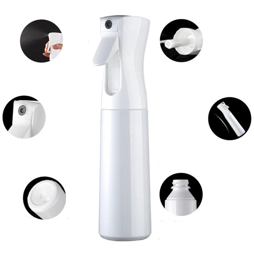 High-Pressure Continuous Mist Spray Bottle for Hair, Plants & Cleaning