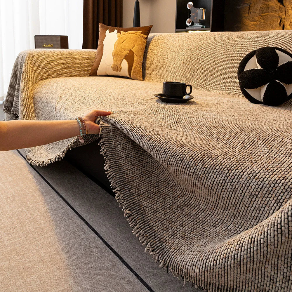 Chenille Anti-Slip Sofa Cover with Backrest Protector