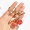 Crystal Cherry Keychain with Lobster Clasp