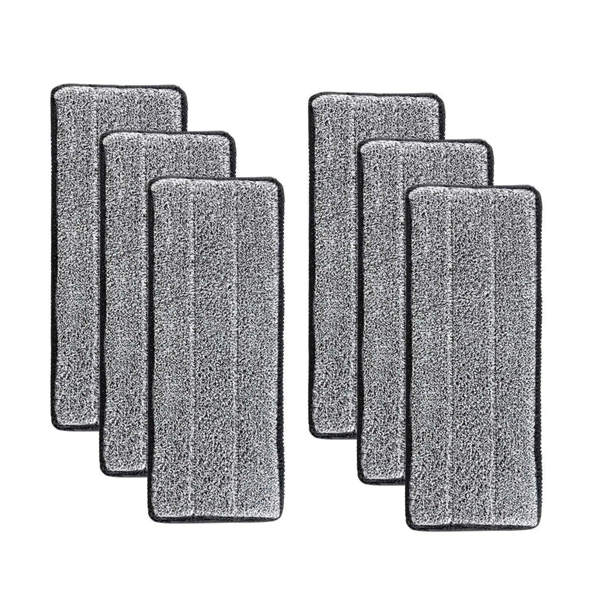 A set of three gray reusable microfiber mop pad replacement heads.
