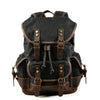Canvas & Leather Travel Backpack – Waterproof, Large Capacity for School, Work & Hiking