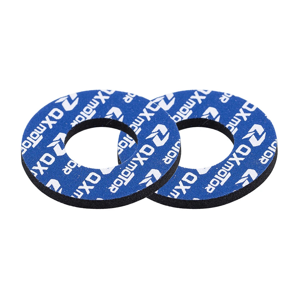 A pair of blue and black universal dirt bike handlebar grips.