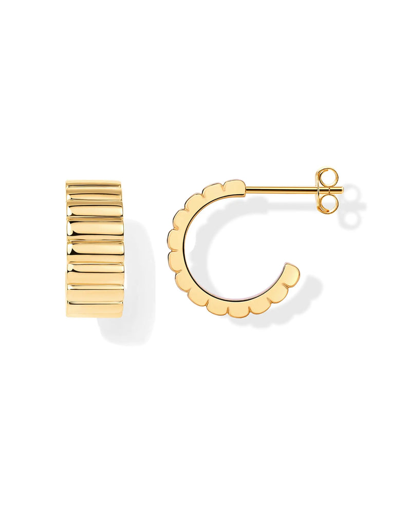 Chunky Gold-Plated Hoop Huggie Earrings