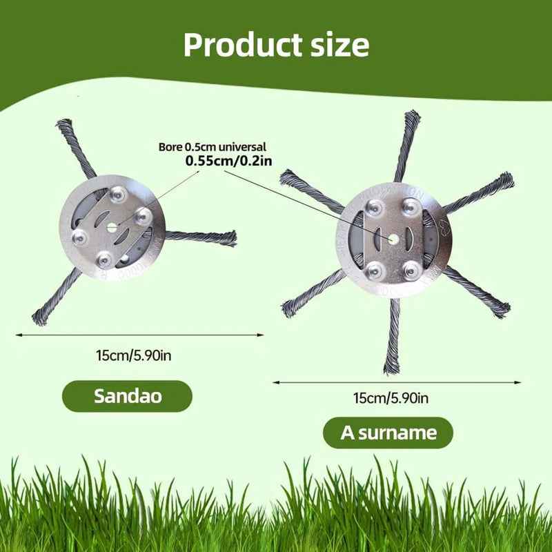 6-Inch Steel Wire Trimmer Head for Grass and Moss Removal