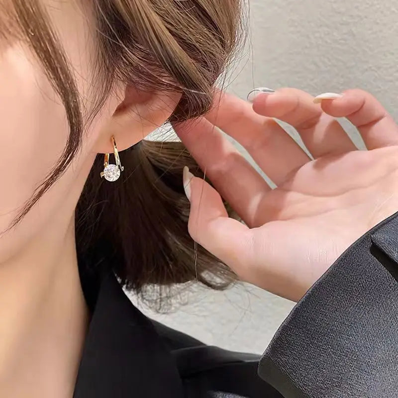 925 Sterling Silver Huggie Hoop Earrings with Moissanite