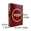 A box of the POOP! The Game card game in a maroon color with a circular logo.