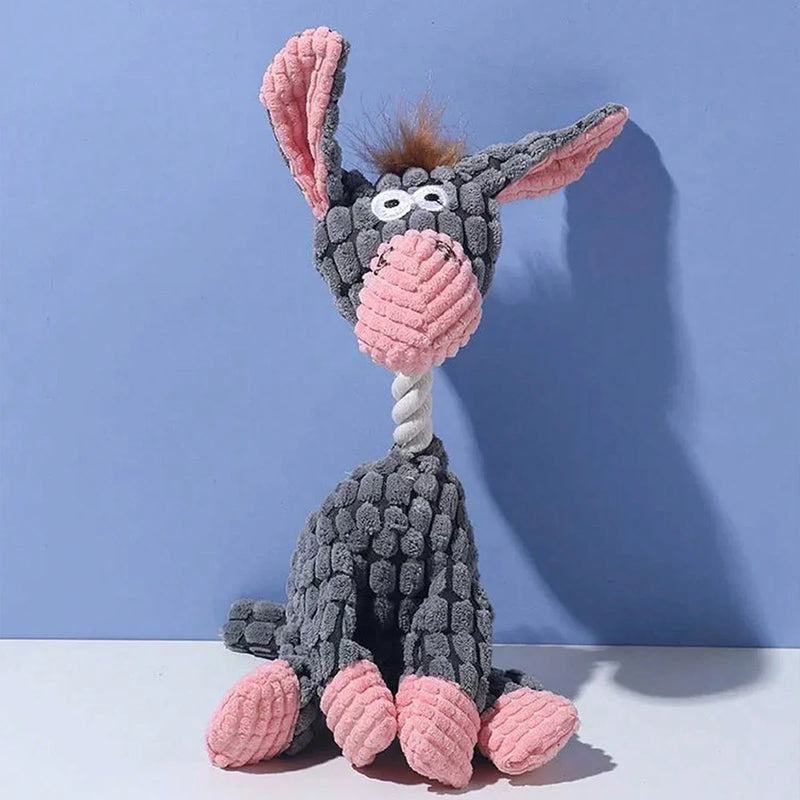 Squeaky Donkey Plush Dog Toy
