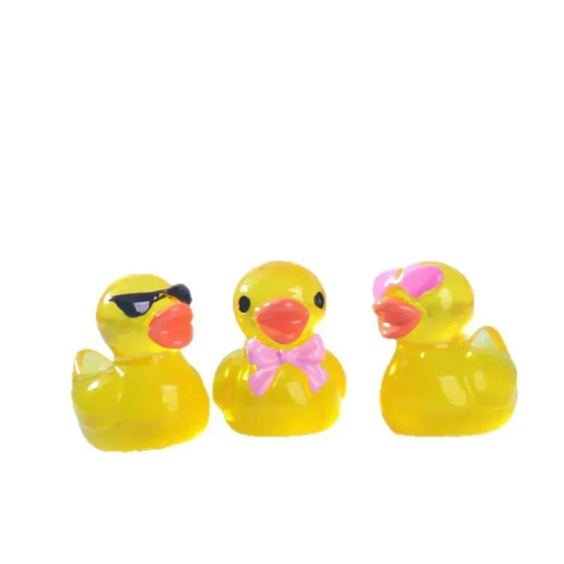 Figurinas de Pato Miniatura de Resina Luminosa