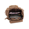 Vintage Canvas Backpack with Leather Accents – Large Capacity Travel & Laptop Bag