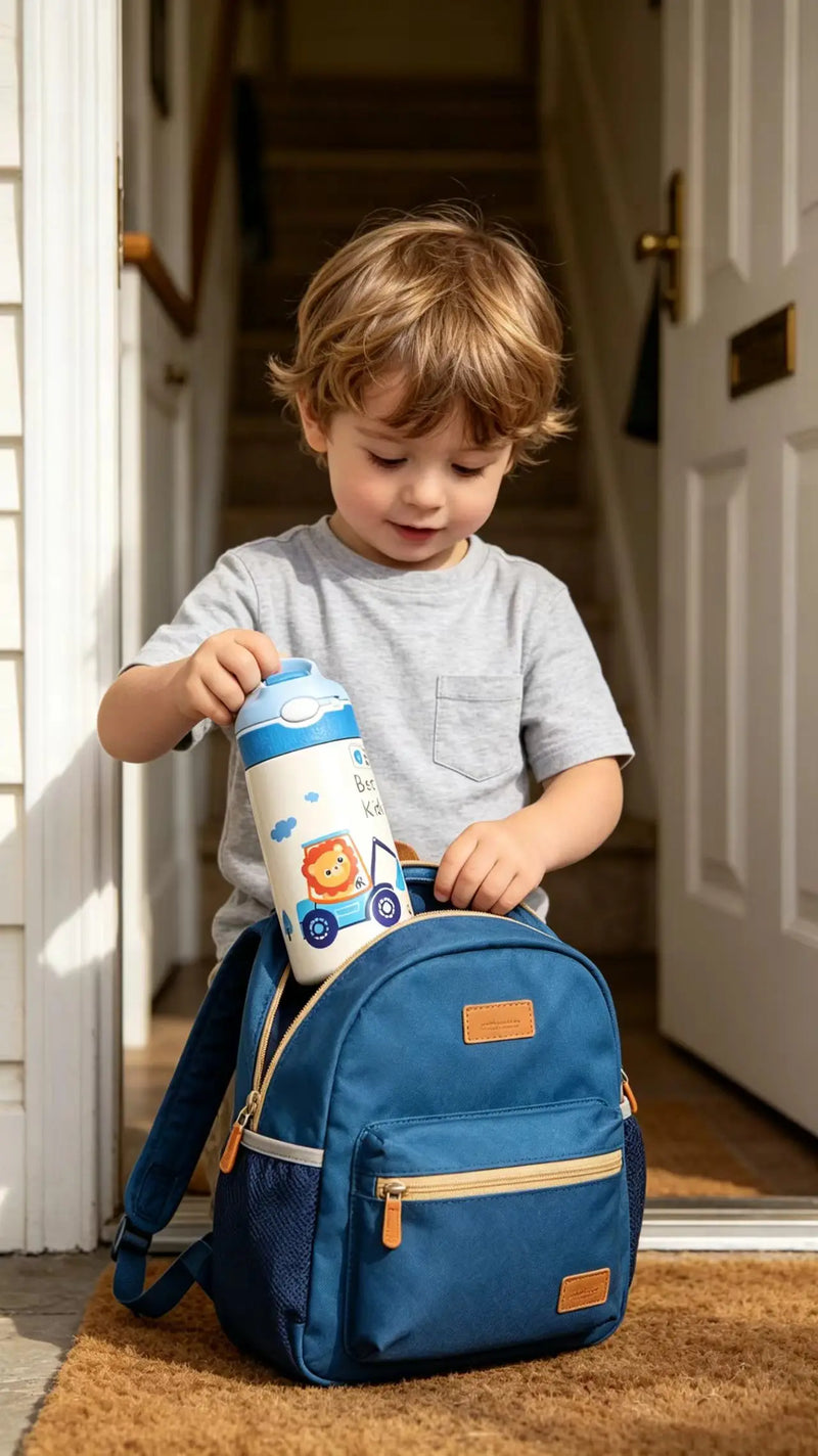 Botella de Agua de Acero Inoxidable Aislada para Niños con Pajita