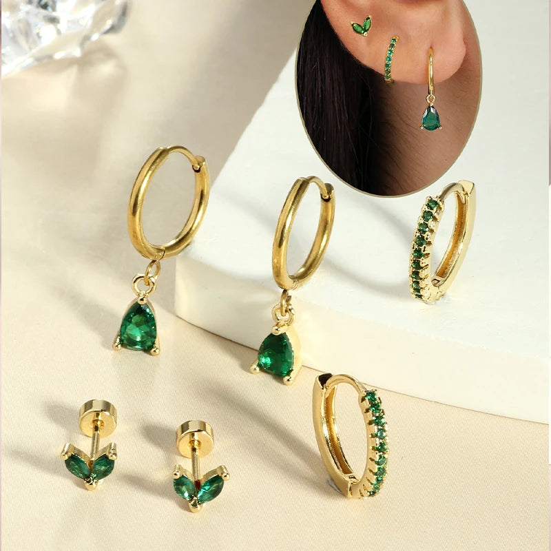 Moon-Shaped Stainless Steel Flatback Earrings