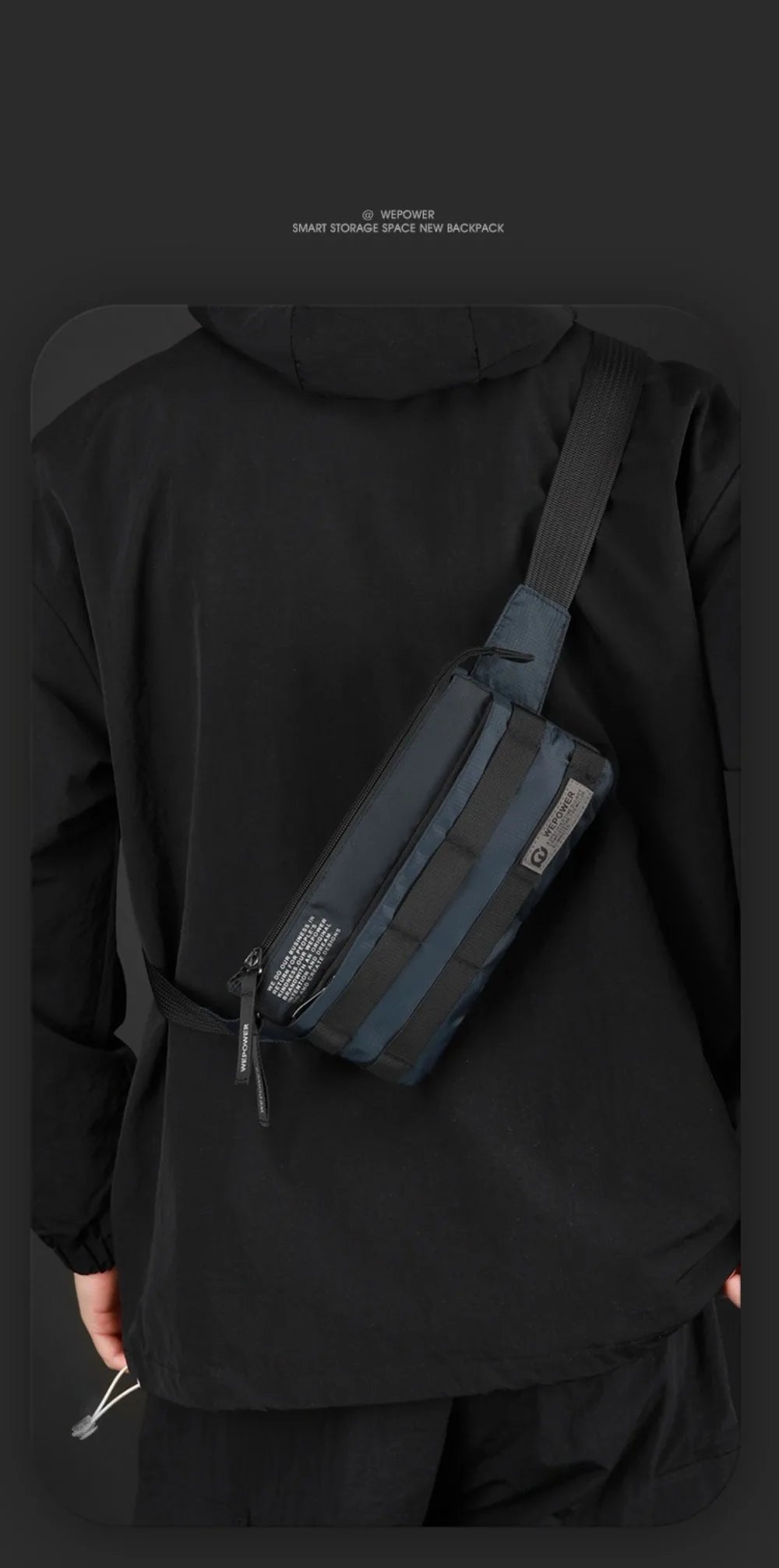Vintage Style Crossbody Chest Bag for Men – Compact Nylon Shoulder Pack