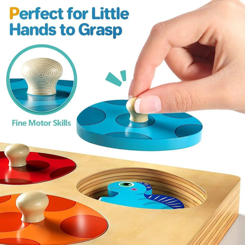 Dinosaur Egg Peg Puzzle - Montessori Learning Toy