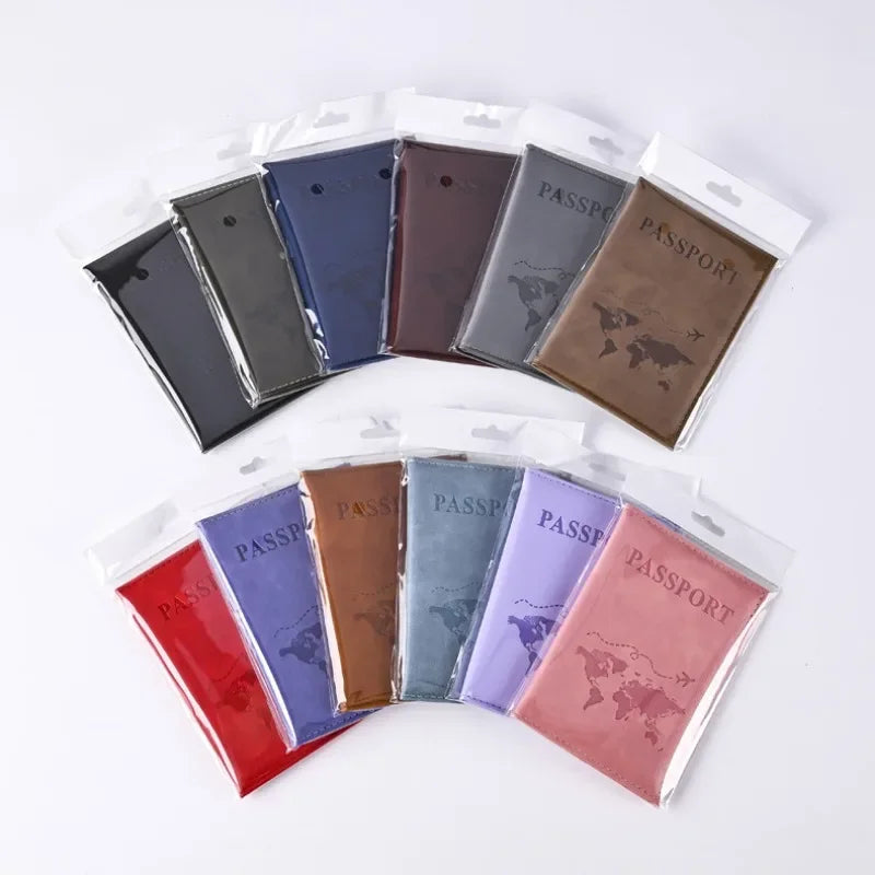 Cute Pink Leather Passport Holder with Card Slots