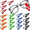 A set of microfiber glasses cleaning tools including a sleeve and various cleaning pads for eyeglasses.
