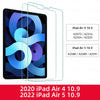 Two tempered glass screen protectors for 2020 iPad Air 4 10.9 and 2022 iPad Air 5 10.9 models.