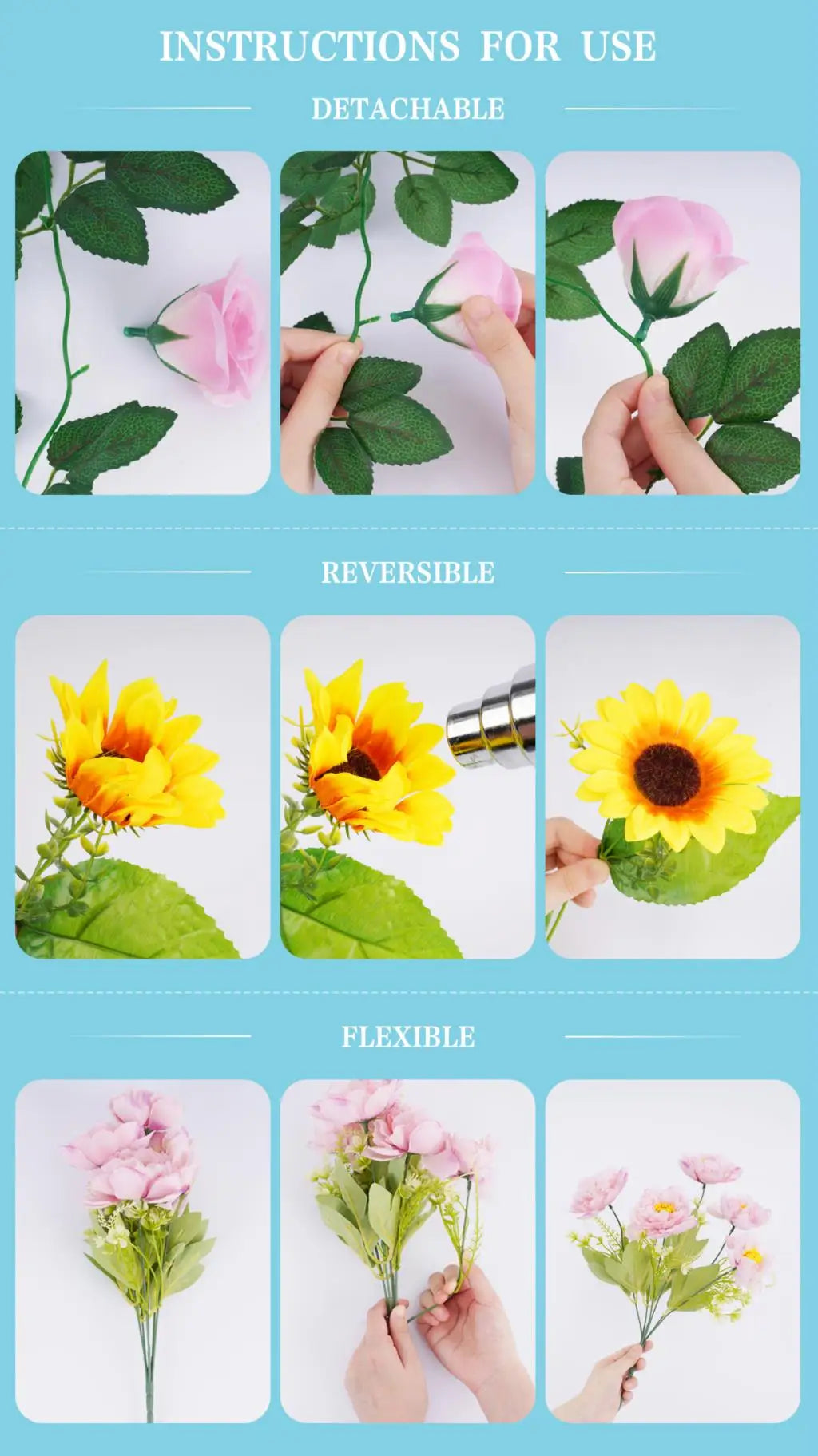 Artificial Gypsophila Bouquet - 42 Stem Silk Flower Arrangement