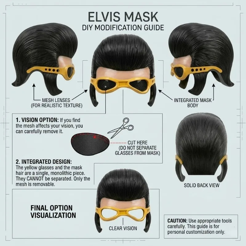 Elvis-Inspired Latex Half Face Mask