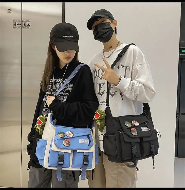 Harajuku Nylon Crossbody Bag with Adjustable Strap