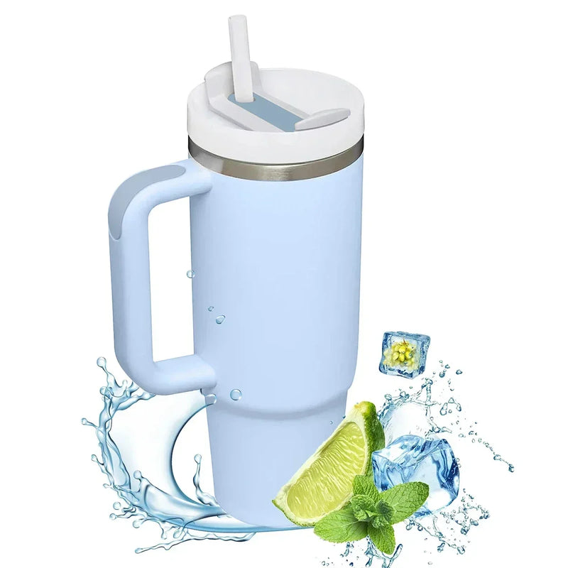 40oz Insulated Tumbler with Handle and Straw