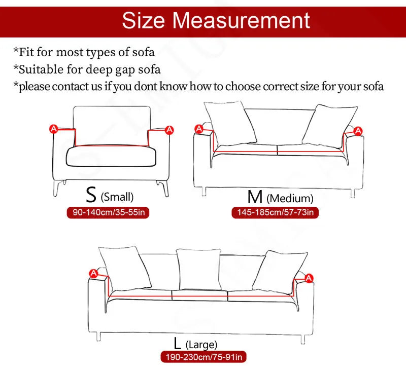 Printed L-Shape Sofa Cover with Elastic Edge