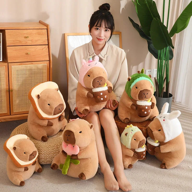 Cute Turtle Backpack Capybara Plush Toy Set