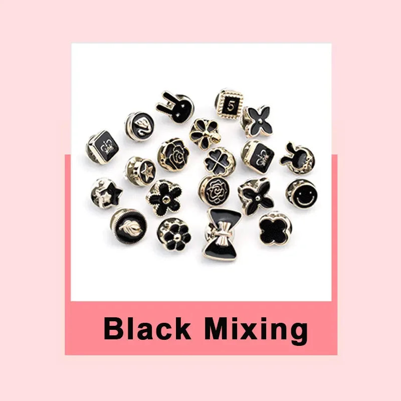 Pearl Rhinestone Brooch Pins with Secure Clasp (Set of 10)
