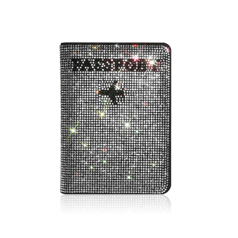 Crystal Rhinestone Passport & Card Holder Case