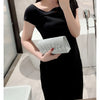 Glitter Envelope Clutch with Chain Strap