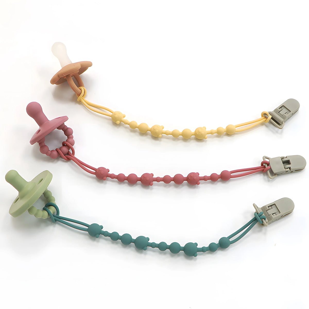 Silicone Pacifier Clip with Anti-Loss Chain