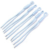 A set of light blue braided nylon lanyards with woven loops for keychains and DIY crafts