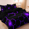 Geometric 3D Hexagonal Honeycomb Duvet Cover Set