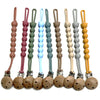 A set of food-grade silicone pacifier clips with anti-lost chains in various pastel colors.