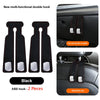 Black ABS double hook set for car seat back use with suede finish