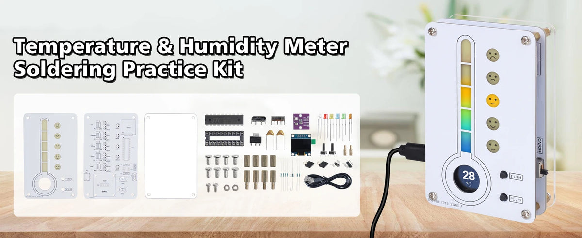 DIY Temperature and Humidity Meter Soldering Kit with LED Display