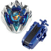A Beyblade starter set featuring a silver phoenix wing and blue drumsword components.