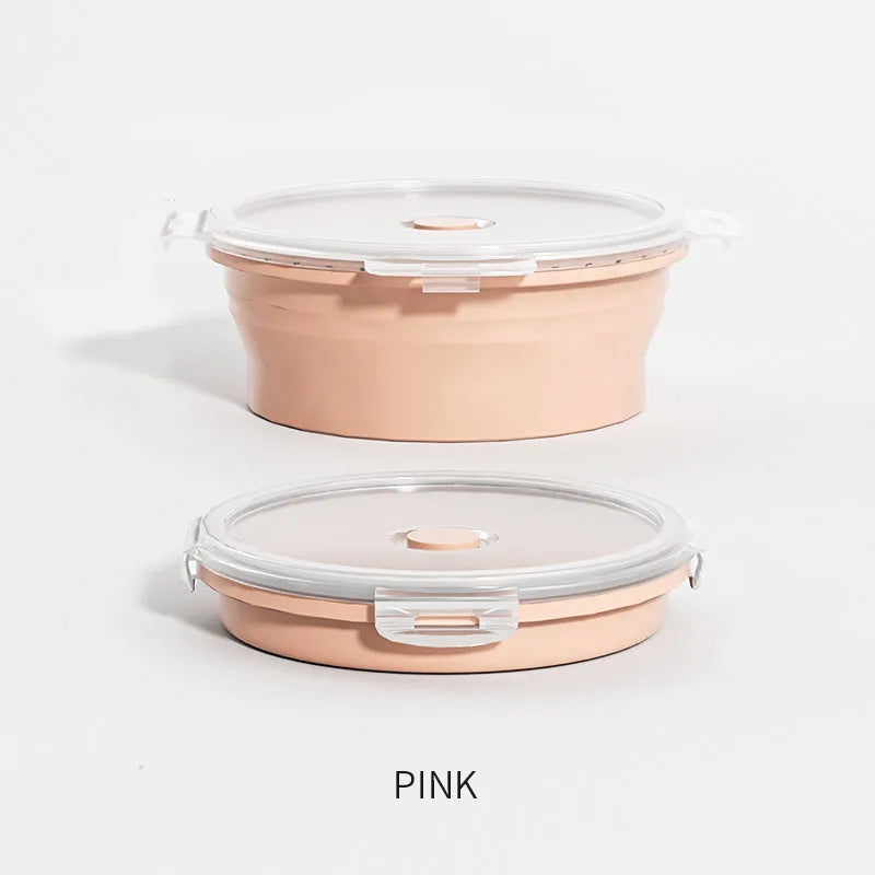Collapsible Silicone Food Storage Containers with Lids