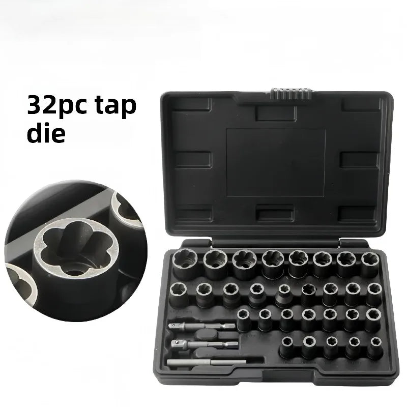 32-Piece Broken Bolt & Screw Extractor Set