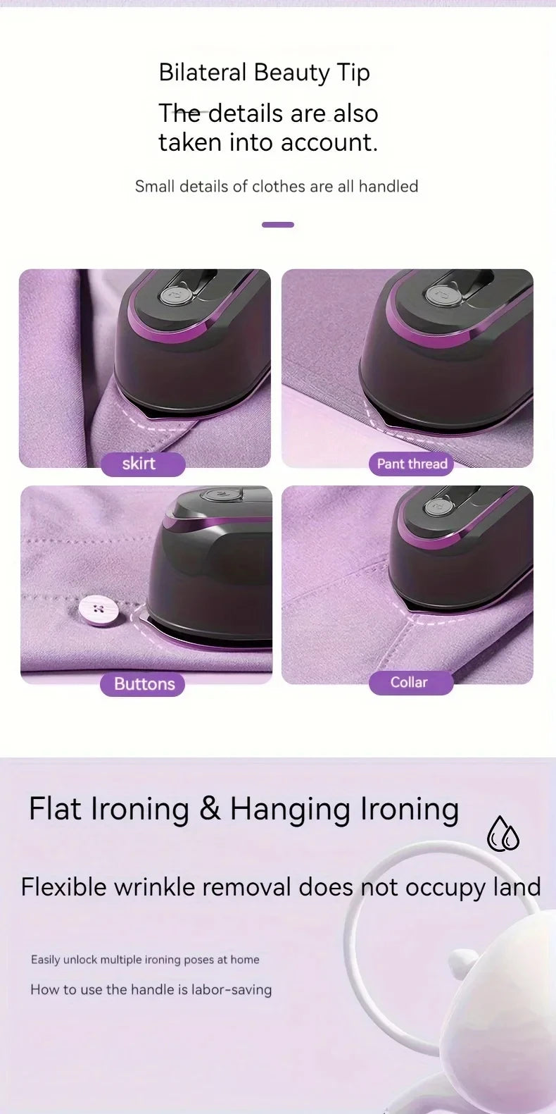 Portable Foldable Steam Iron for Travel & Home