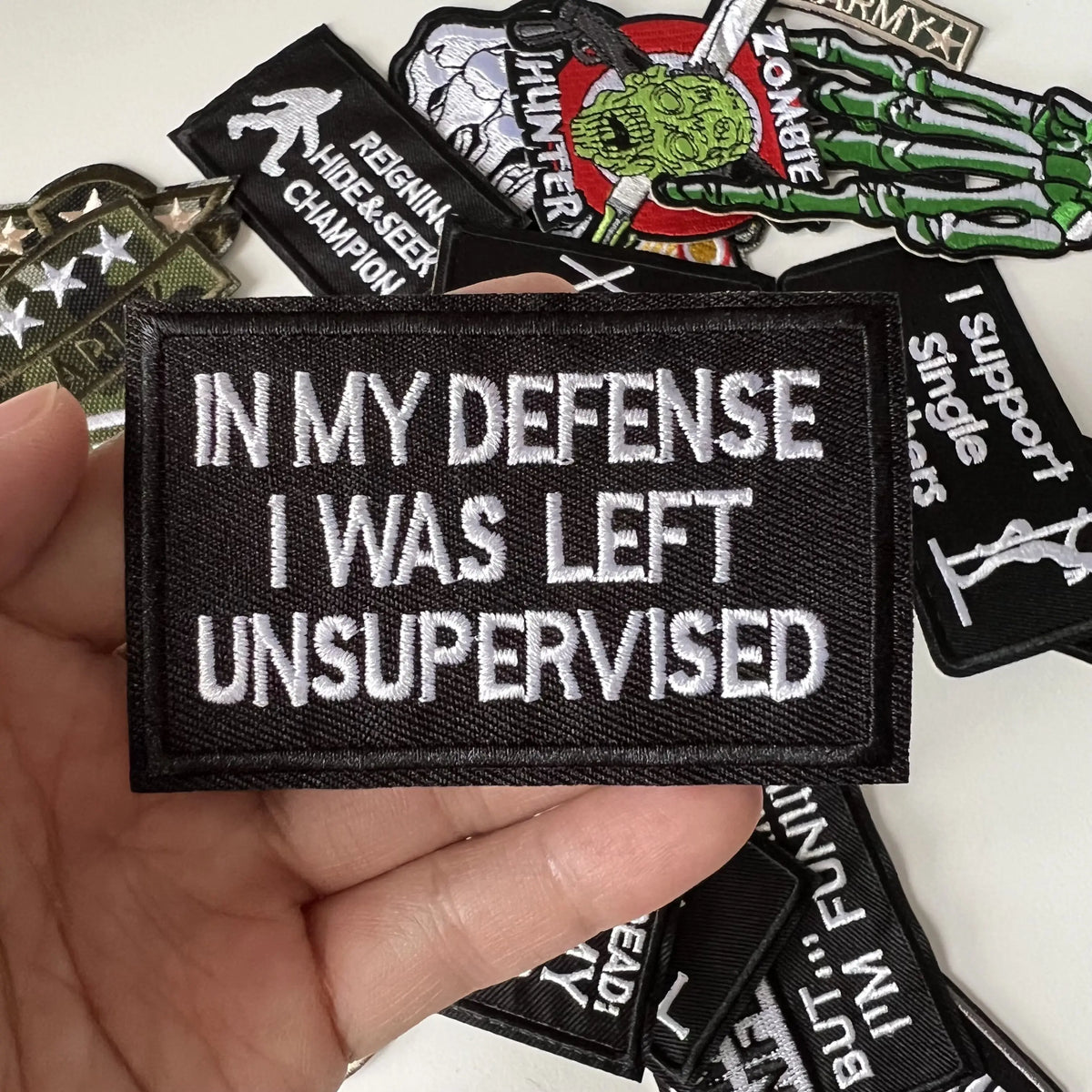 Tactical Military Iron-On Patch with Slogan – Embroidered Badge for DIY Clothing