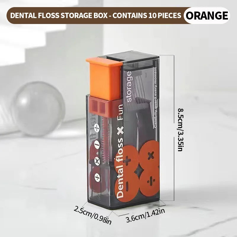 Fine Sliding Dental Floss Picks with Storage Box