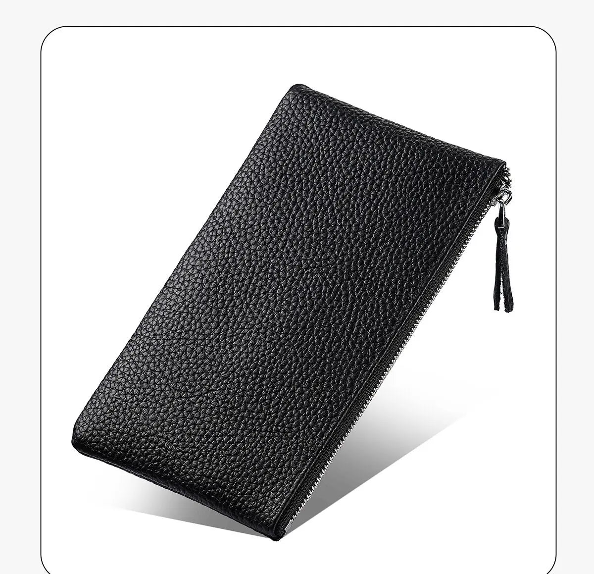 Genuine Leather Wristlet Clutch Wallet with Phone Pocket