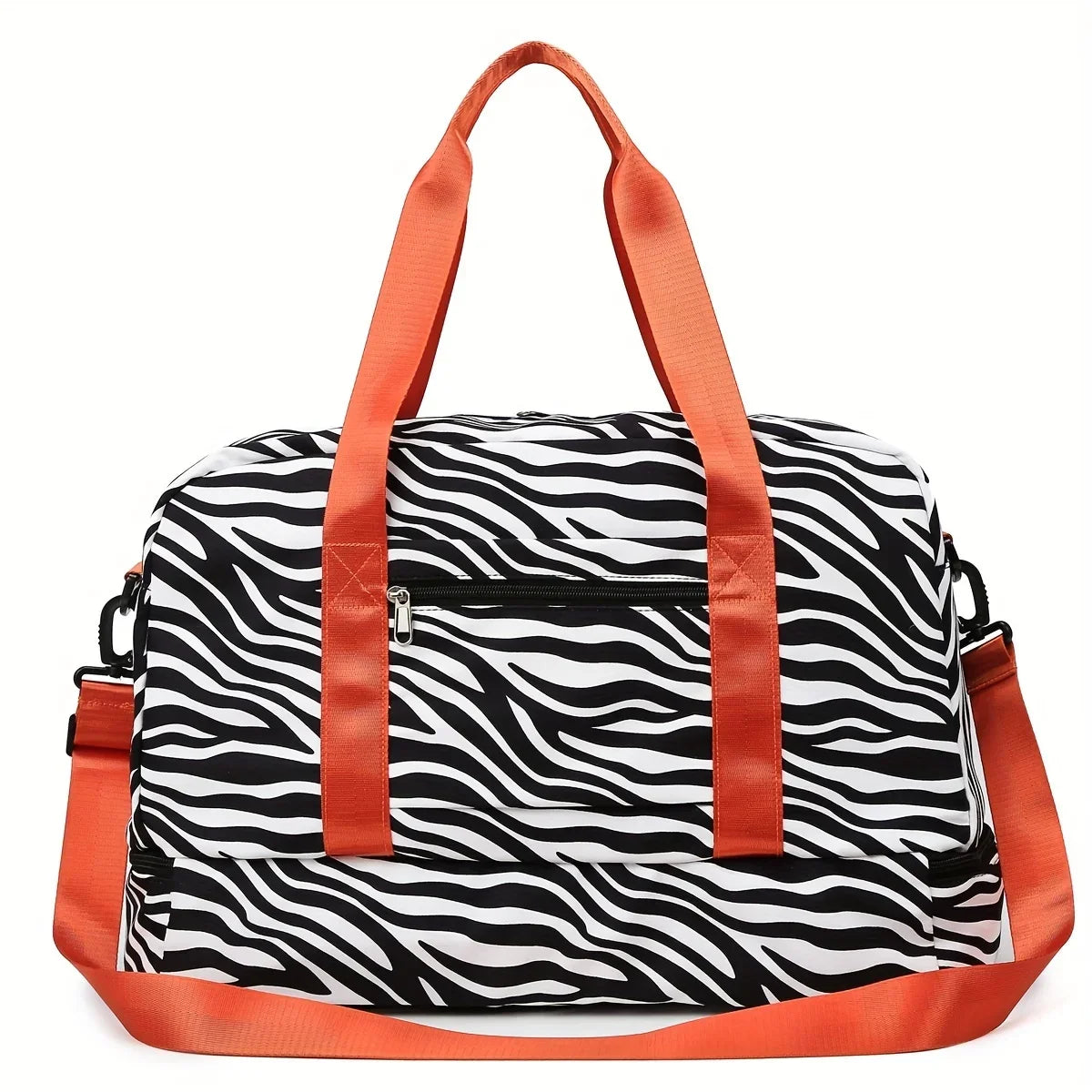Animal Print Travel Duffle Bag with Shoe Compartment